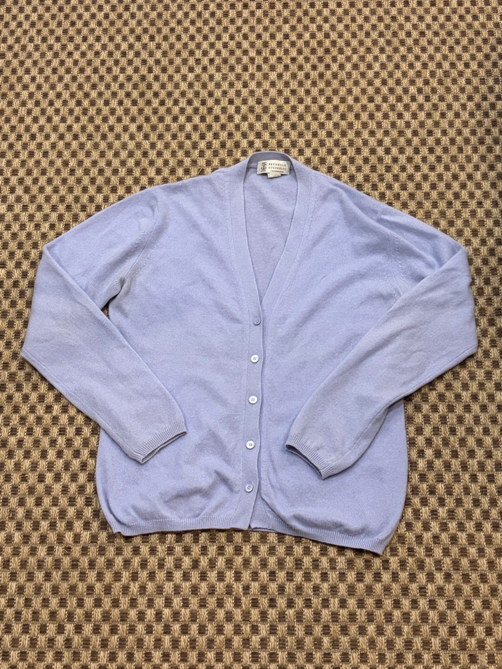 Brunello Cucinelli Cashmere Cardigan Light Purple Italy Luxury Knit Size M/L